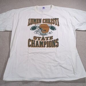 VINTAGE Lumen Christi Jackson MI Shirt Mens XXXL 3XL 1996 State Champs Michigan